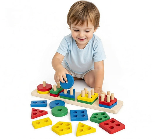 Montessori Geometric Shape Sorter & Peg Board